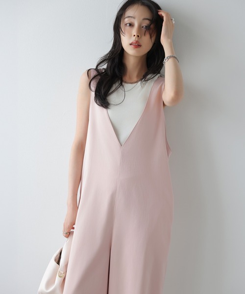 SUGAR BISKET(シュガービスケット)の「前後2WAY ワイドサロペット(サロペット/オーバーオール・レディース・ピンク/アイボリー/ベージュ/ブラウン/ブラック・フリー)」の10枚目の写真