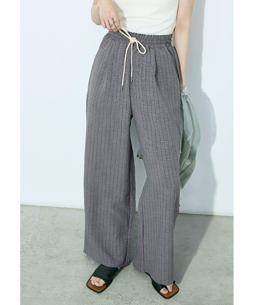 Fashion Letter(ファッションレター)の「ストライプイージーパジャマパンツ(その他パンツ・レディース・グレー/ベージュ・M/L)」の2枚目の写真
