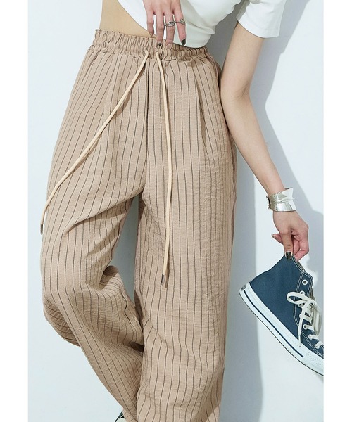 Fashion Letter(ファッションレター)の「ストライプイージーパジャマパンツ(その他パンツ・レディース・グレー/ベージュ・M/L)」の5枚目の写真
