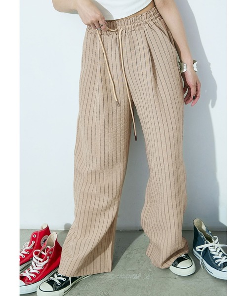 Fashion Letter(ファッションレター)の「ストライプイージーパジャマパンツ(その他パンツ・レディース・グレー/ベージュ・M/L)」の6枚目の写真