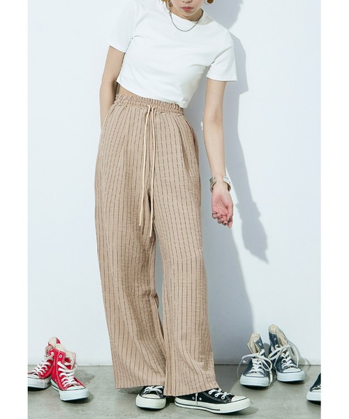 Fashion Letter(ファッションレター)の「ストライプイージーパジャマパンツ(その他パンツ・レディース・グレー/ベージュ・M/L)」の7枚目の写真
