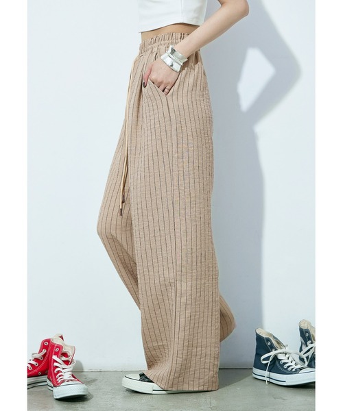 Fashion Letter(ファッションレター)の「ストライプイージーパジャマパンツ(その他パンツ・レディース・グレー/ベージュ・M/L)」の8枚目の写真