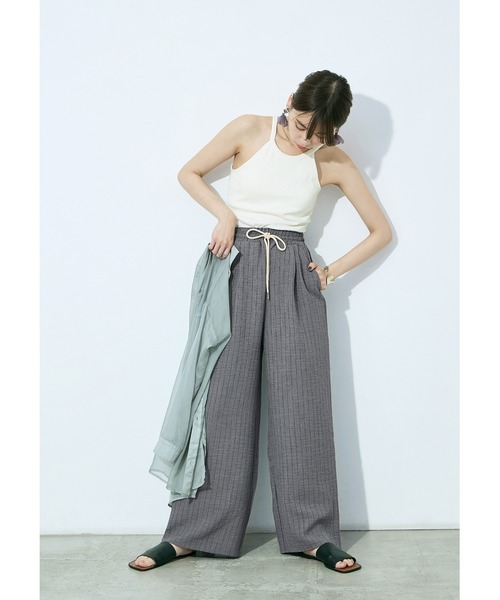 Fashion Letter(ファッションレター)の「ストライプイージーパジャマパンツ(その他パンツ・レディース・グレー/ベージュ・M/L)」の15枚目の写真