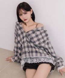 2WAYレーストリムBIGシャツ 1056916