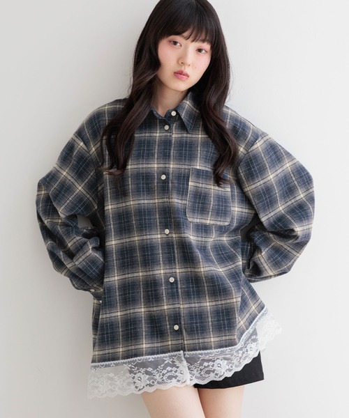 Heather(ヘザー)の「2WAYレーストリムBIGシャツ 1056916(シャツ/ブラウス・レディース・ブラウン系/ホワイト系/ブルー系/ネイビー系・FREE)」の19枚目の写真