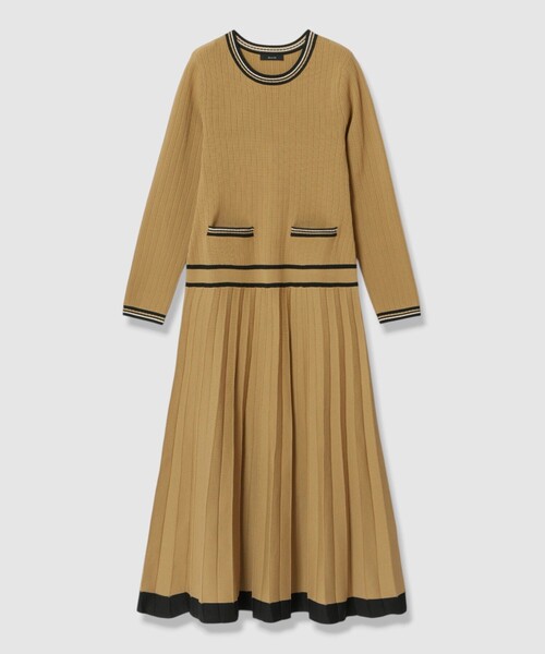 allureville(アルアバイル)の「【Oggi.jp掲載】ラインアクセントプリーツニットワンピース(ワンピース・レディース・ベージュ/ネイビー・1/2)」の20枚目の写真