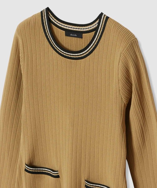 allureville(アルアバイル)の「【Oggi.jp掲載】ラインアクセントプリーツニットワンピース(ワンピース・レディース・ベージュ/ネイビー・1/2)」の19枚目の写真