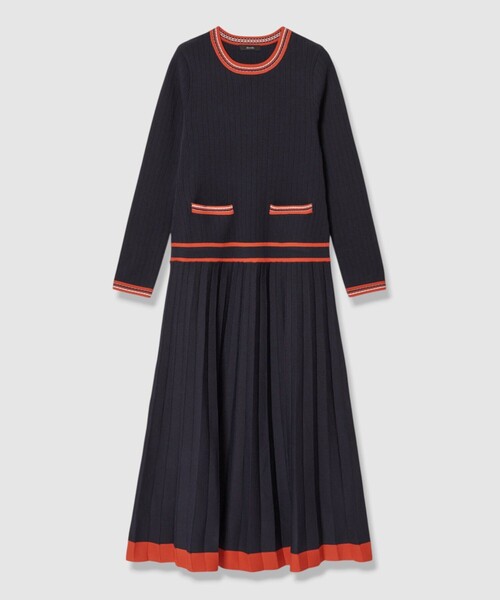 allureville(アルアバイル)の「【Oggi.jp掲載】ラインアクセントプリーツニットワンピース(ワンピース・レディース・ベージュ/ネイビー・1/2)」の6枚目の写真