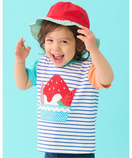 baby cheer(ベイビーチアー)の「かき氷Tシャツ(Tシャツ/カットソー・キッズ・ターコイズブルー/マルチ・90cm/80cm/100cm/110cm/120cm)」の2枚目の写真