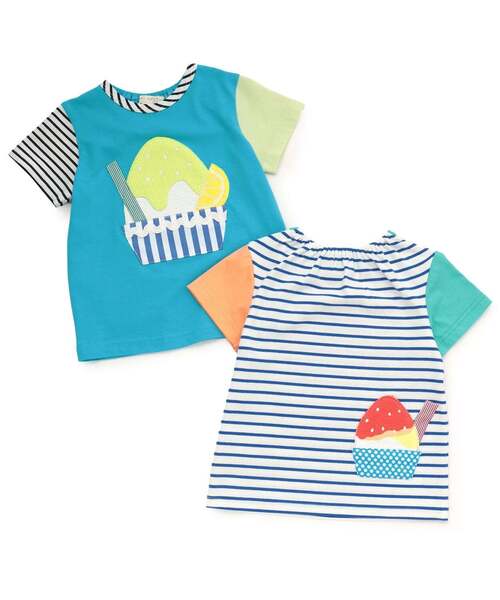 baby cheer(ベイビーチアー)の「かき氷Tシャツ(Tシャツ/カットソー・キッズ・ターコイズブルー/マルチ・90cm/80cm/100cm/110cm/120cm)」の3枚目の写真