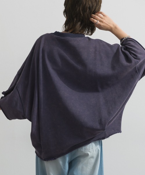 enhaut(アンオート)の「裏毛ケミカルパウダー加工 スウェット THE STATE OFフロッキーロゴ プリントプルオーバー(Tシャツ/カットソー・レディース・チャコールグレー/ネイビー/グリーン/ブラウン/レッド・FREE)」の14枚目の写真