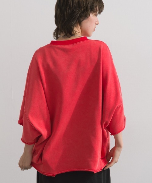 enhaut(アンオート)の「裏毛ケミカルパウダー加工 スウェット THE STATE OFフロッキーロゴ プリントプルオーバー(Tシャツ/カットソー・レディース・チャコールグレー/ネイビー/グリーン/ブラウン/レッド・FREE)」の20枚目の写真