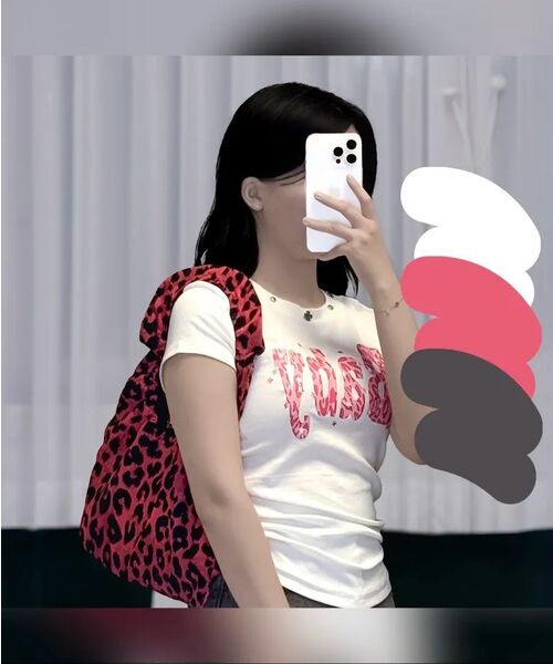 THE GREEN LAB（ザグリーンラボ）の「BABY スタッズグラフィックシャーリング半袖Tシャツ [デニムブルー]（Tシャツ/カットソー・レディース・その他・FREE）」の13枚目の写真