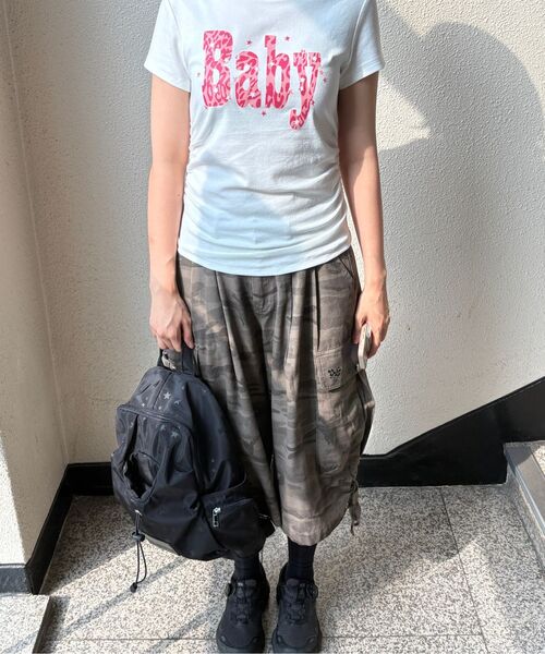 THE GREEN LAB（ザグリーンラボ）の「BABY スタッズグラフィックシャーリング半袖Tシャツ [デニムブルー]（Tシャツ/カットソー・レディース・その他・FREE）」の15枚目の写真