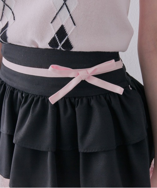 OLIVE des OLIVE(オリーブデオリーブ)の「【インフルエンサー企画】miko race layered skirt(スカート・レディース・ピンク/ブラック・FREE)」の12枚目の写真