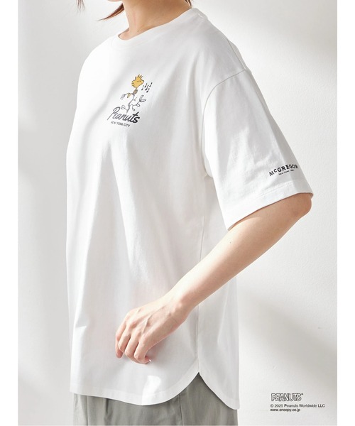 McGREGOR（マックレガー）の「【PEANUTS】ウッドストックプリントTシャツ（Tシャツ/カットソー・レディース・アイボリー/チャコール/ミント・M/L）」の9枚目の写真