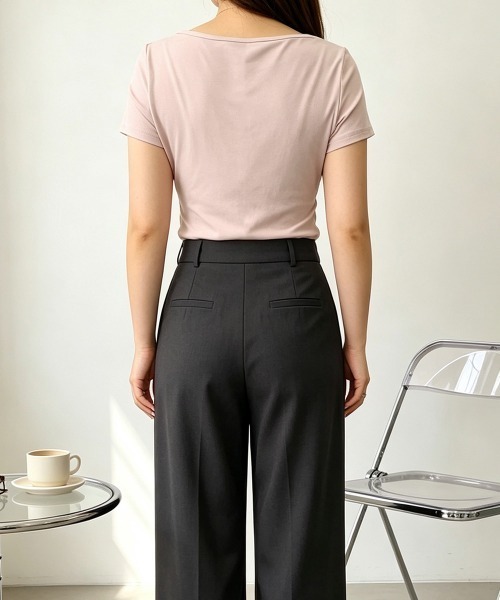 Miniministore(ミニミニストア)の「レースドッキングオフショルTシャツ 半袖(Tシャツ/カットソー・レディース・ライトブルー/ピンク/アイボリー/ライトイエロー・FREE)」の20枚目の写真