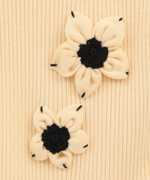CLANE(クラネ)の「【CLANE/クラネ】FLOWER MOTIF CAMI KNIT TOPS/フラワーモチーフキャミトップス(ニット/セーター・レディース・ブラウン/ブラック/イエロー・1)」の19枚目の写真