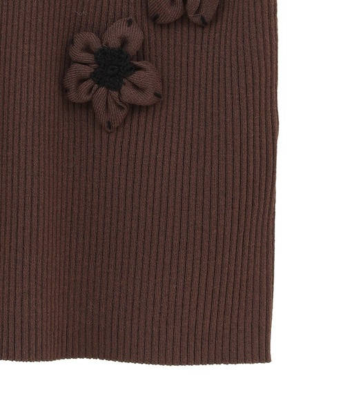 CLANE(クラネ)の「【CLANE/クラネ】FLOWER MOTIF CAMI KNIT TOPS/フラワーモチーフキャミトップス(ニット/セーター・レディース・ブラウン/ブラック/イエロー・1)」の7枚目の写真