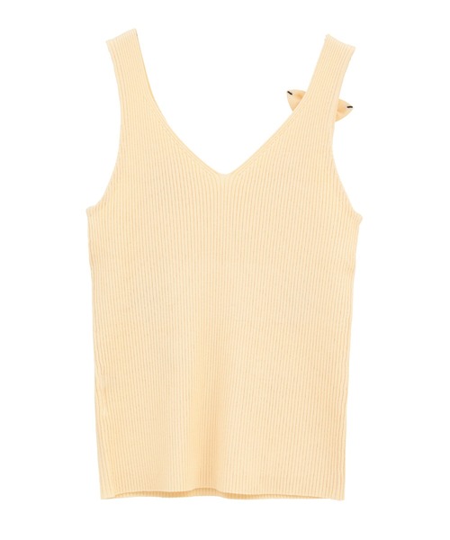 CLANE(クラネ)の「【CLANE/クラネ】FLOWER MOTIF CAMI KNIT TOPS/フラワーモチーフキャミトップス(ニット/セーター・レディース・ブラウン/ブラック/イエロー・1)」の15枚目の写真