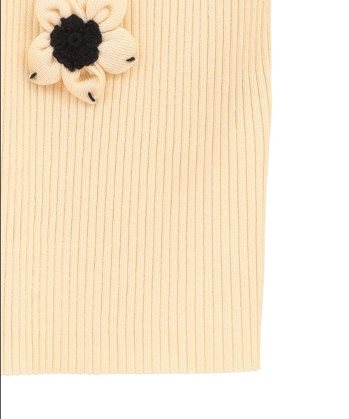 CLANE(クラネ)の「【CLANE/クラネ】FLOWER MOTIF CAMI KNIT TOPS/フラワーモチーフキャミトップス(ニット/セーター・レディース・ブラウン/ブラック/イエロー・1)」の18枚目の写真