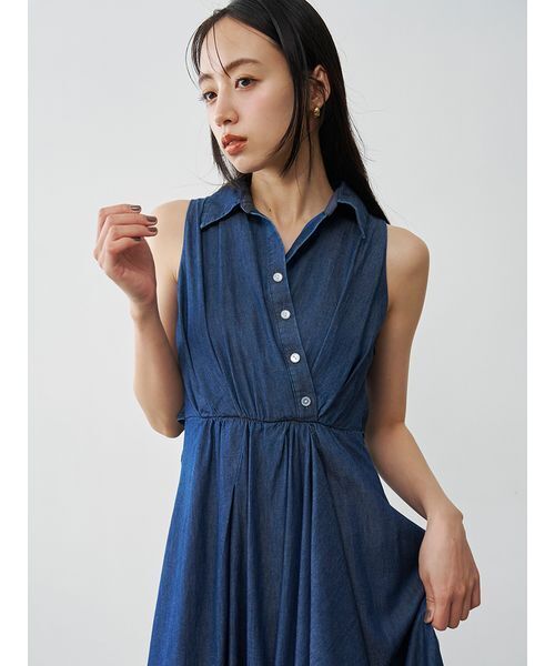 SNIDEL(スナイデル)の「バックオープンリボンワンピース(ワンピース・レディース・チェック/インディゴブルー/ブラウン・0/1)」の15枚目の写真