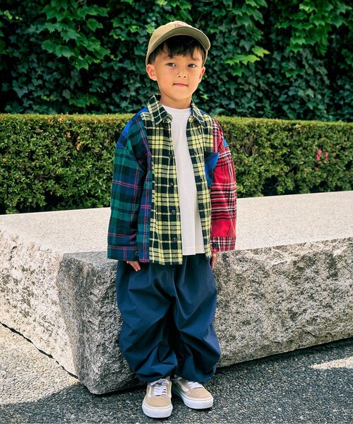 F.O.KIDS(エフオーキッズ)の「リメイク風チェック長袖シャツ(シャツ/ブラウス・キッズ・チャコール/レインボー・80/150/120/140/100/130/110/90)」の5枚目の写真