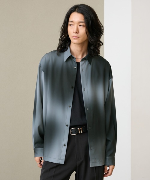 RAGEBLUE(レイジブルー)の「【LUXURY+EASY】<イージーケア>NUANCE PATTERN OVER SIZE SHIRTS/ラグイージーニュアンス柄オーバーサイズシャツ(シャツ/ブラウス・メンズ・ブラウン/ブラック/グレー・MEDIUM/LARGE)」の7枚目の写真