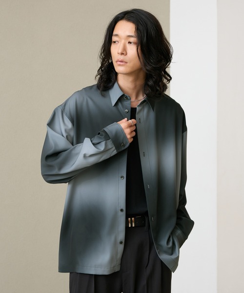 RAGEBLUE(レイジブルー)の「【LUXURY+EASY】<イージーケア>NUANCE PATTERN OVER SIZE SHIRTS/ラグイージーニュアンス柄オーバーサイズシャツ(シャツ/ブラウス・メンズ・ブラウン/ブラック/グレー・MEDIUM/LARGE)」の8枚目の写真