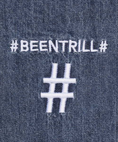 BEENTRILL（ビントリル）の「オーバーサイズライトデニムワークシャケット（ライトブルー）（その他トップス・レディース・その他・SMALL/MEDIUM/LARGE/X-LARGE）」の4枚目の写真