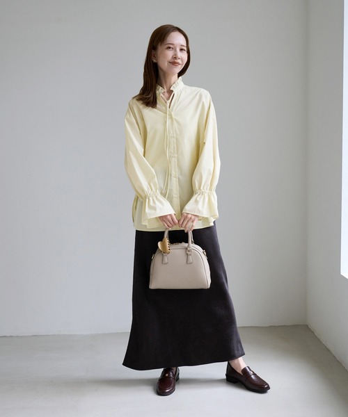 ROPE' PICNIC(ロペピクニック)の「フリルカラーシャツブラウス/UVケア・イージーケア・リンクコーデ(シャツ/ブラウス・レディース・ネイビー/サックスブルー/イエロー系/オフホワイト/ブラウン系・FREE)」の20枚目の写真