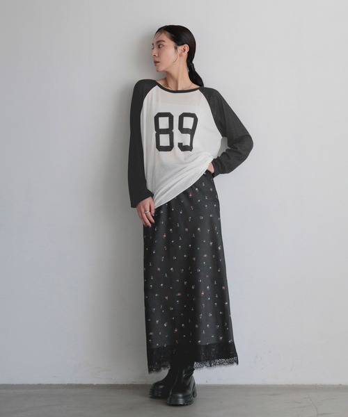LOWRYS FARM(ローリーズファーム)の「【前後着用可能】シアーナンバリングTLS 1063338(Tシャツ/カットソー・レディース・ライトブルー/オフホワイト・FREE)」の3枚目の写真