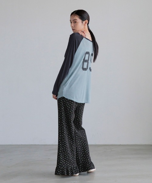 LOWRYS FARM(ローリーズファーム)の「【前後着用可能】シアーナンバリングTLS 1063338(Tシャツ/カットソー・レディース・ライトブルー/オフホワイト・FREE)」の9枚目の写真