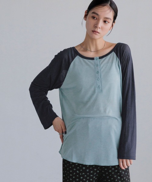 LOWRYS FARM(ローリーズファーム)の「【前後着用可能】シアーナンバリングTLS 1063338(Tシャツ/カットソー・レディース・ライトブルー/オフホワイト・FREE)」の10枚目の写真