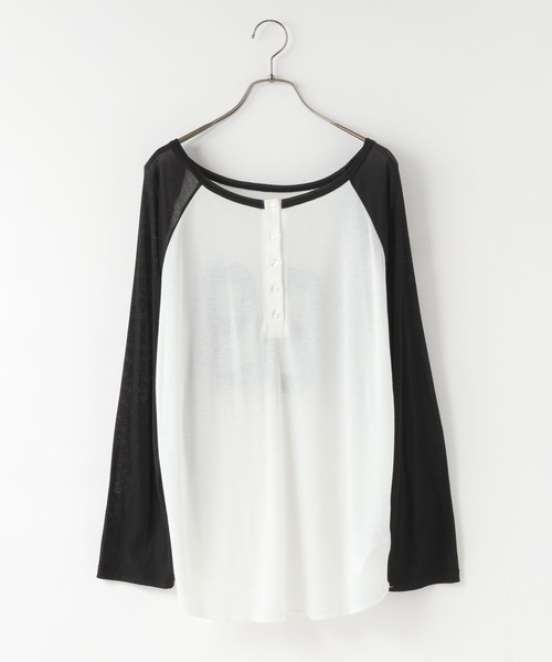 LOWRYS FARM(ローリーズファーム)の「【前後着用可能】シアーナンバリングTLS 1063338(Tシャツ/カットソー・レディース・ライトブルー/オフホワイト・FREE)」の14枚目の写真