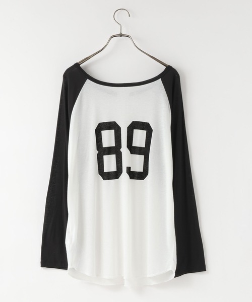 LOWRYS FARM(ローリーズファーム)の「【前後着用可能】シアーナンバリングTLS 1063338(Tシャツ/カットソー・レディース・ライトブルー/オフホワイト・FREE)」の15枚目の写真