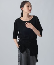 LEPSIM | ベロアリブスカーフ6分袖プルオーバー　1054593(Tシャツ/カットソー)