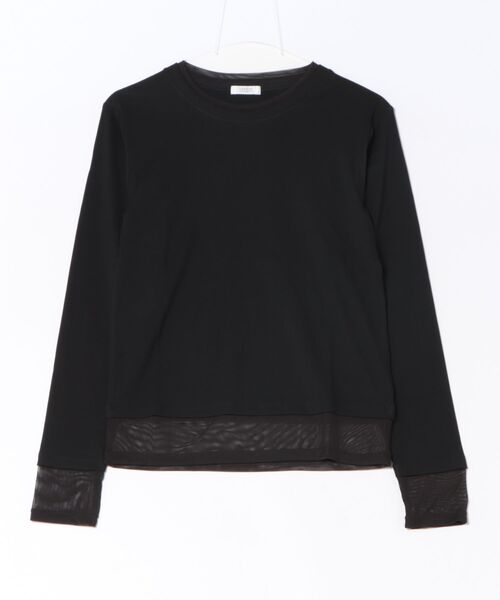 LOWRYS FARM（ローリーズファーム）の「レイヤードクルーＬＳ 1074089（Tシャツ/カットソー・レディース・イエロー/ブラック/ホワイト/グレー・FREE）」の2枚目の写真