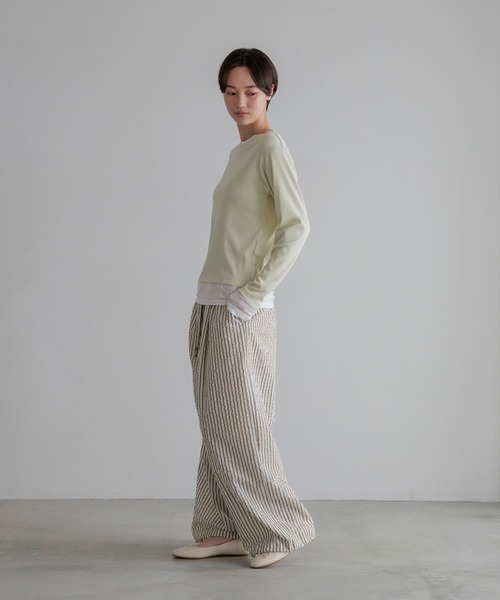 LOWRYS FARM（ローリーズファーム）の「レイヤードクルーＬＳ 1074089（Tシャツ/カットソー・レディース・イエロー/ブラック/ホワイト/グレー・FREE）」の10枚目の写真