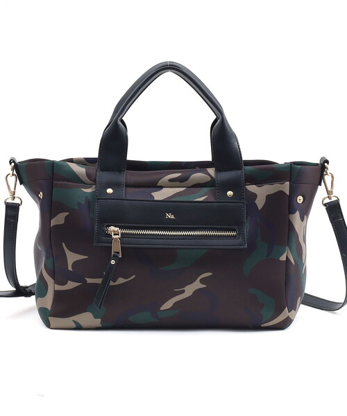 COOCO（クーコ）の「ＷＥＴＳＵＩＴ　ｍａｔ．　２ＷＡＹ　ＴＯＴＥ　ＢＡＧ／Ａ４対応（ハンドバッグ・レディース・ブラック/カモフラージュ/ネイビー/カーキ・FREE）」の7枚目の写真