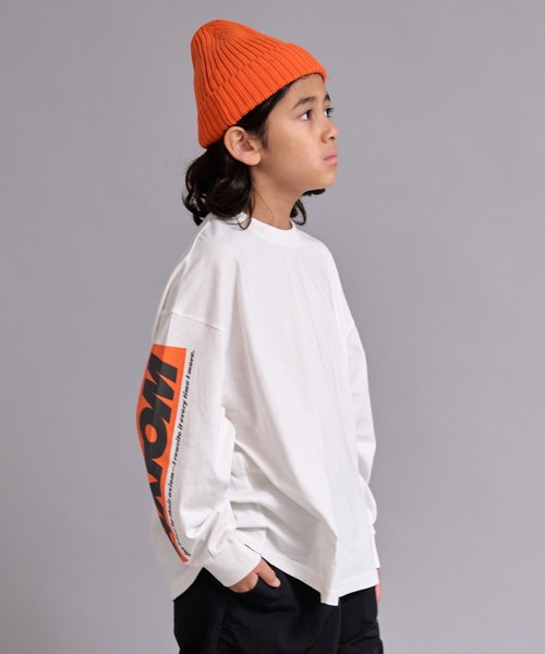 90-160cm】吸水速乾 アソート ロゴ プリント ロンT 長袖 Tシャツ