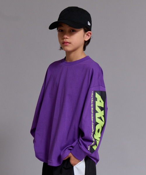 PAIRMANON STREET(ペアマノンストリート)の「【90-160cm】吸水速乾 アソート ロゴ プリント ロンT 長袖 Tシャツ 【PAIRMANON STREET】(Tシャツ/カットソー・キッズ・ベージュ系その他/ブラック系その他/レッド/ブラック/パープル/ホワイト/ホワイト系その他/グレー・90/160/100/130/120/110/150/140)」の7枚目の写真