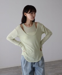 Uネック&タンクレイヤードTシャツ