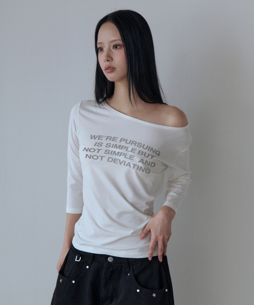 5OML(オーオーエムエル)の「not simple ロングスリーブ(アイボリー)(Tシャツ/カットソー・レディース・アイボリー・FREE)」の2枚目の写真