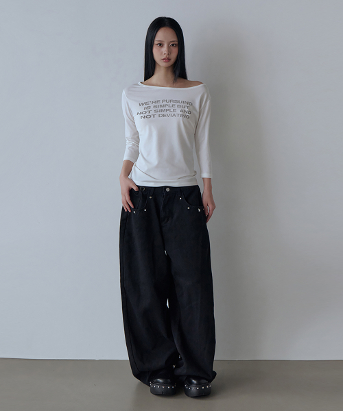 5OML(オーオーエムエル)の「not simple ロングスリーブ(アイボリー)(Tシャツ/カットソー・レディース・アイボリー・FREE)」の3枚目の写真