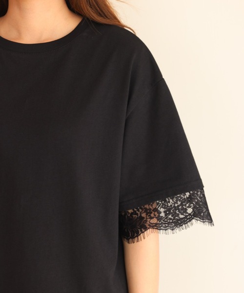 BIRTHDAY BASH(バースデイバッシュ)の「ELSIE LACE LAYERED TOPS(ELSIEレースレイヤードトップス)(Tシャツ/カットソー・レディース・ホワイト/ピンク・FREE)」の14枚目の写真