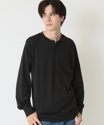ヘンリーネック ロンT 長袖Tシャツ ゆったり オーバーサイズ カットソー Shisky by Drive