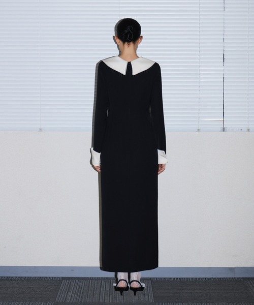 ANDRESD（アンドレスド）の「コントラストカラードレス / CONTRAST COLLAR DRESS（ドレス・レディース・ブラック・S/M/L）」の11枚目の写真