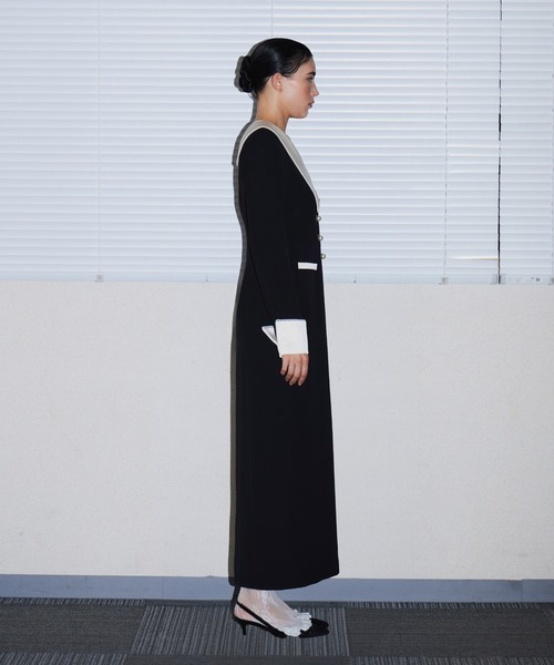 ANDRESD（アンドレスド）の「コントラストカラードレス / CONTRAST COLLAR DRESS（ドレス・レディース・ブラック・S/M/L）」の12枚目の写真