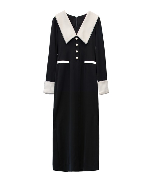 ANDRESD（アンドレスド）の「コントラストカラードレス / CONTRAST COLLAR DRESS（ドレス・レディース・ブラック・S/M/L）」の13枚目の写真
